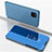 Coque Portefeuille Livre Cuir Miroir Housse Etui Clapet ZL1 pour Samsung Galaxy A12 Bleu