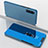 Coque Portefeuille Livre Cuir Miroir Housse Etui Clapet ZL1 pour Samsung Galaxy A70 Bleu