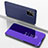 Coque Portefeuille Livre Cuir Miroir Housse Etui Clapet ZL1 pour Samsung Galaxy A91 Violet