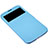 Coque Portefeuille Livre Cuir pour Samsung Galaxy Mega 6.3 i9200 i9205 Bleu Petit