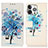 Coque Portefeuille Motif Fantaisie Livre Cuir Etui Clapet A07 pour Apple iPhone 13 Pro Max Bleu