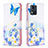 Coque Portefeuille Motif Fantaisie Livre Cuir Etui Clapet B01F pour Motorola Moto E13 Bleu