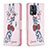 Coque Portefeuille Motif Fantaisie Livre Cuir Etui Clapet B01F pour Motorola Moto E13 Petit