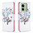 Coque Portefeuille Motif Fantaisie Livre Cuir Etui Clapet B01F pour Motorola Moto Edge (2023) 5G Blanc