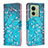 Coque Portefeuille Motif Fantaisie Livre Cuir Etui Clapet B01F pour Motorola Moto Edge (2023) 5G Cyan