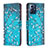 Coque Portefeuille Motif Fantaisie Livre Cuir Etui Clapet B01F pour Motorola Moto G Play Gen 2 Cyan