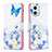 Coque Portefeuille Motif Fantaisie Livre Cuir Etui Clapet B01F pour Motorola Moto G73 5G Bleu