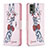 Coque Portefeuille Motif Fantaisie Livre Cuir Etui Clapet B01F pour Nokia C210 Rose