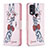 Coque Portefeuille Motif Fantaisie Livre Cuir Etui Clapet B01F pour Nokia C22 Petit