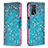 Coque Portefeuille Motif Fantaisie Livre Cuir Etui Clapet B01F pour Oppo A16 Cyan