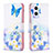 Coque Portefeuille Motif Fantaisie Livre Cuir Etui Clapet B01F pour Oppo A96 5G Bleu