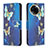 Coque Portefeuille Motif Fantaisie Livre Cuir Etui Clapet B01F pour Realme 11 5G Bleu