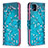 Coque Portefeuille Motif Fantaisie Livre Cuir Etui Clapet B01F pour Realme C20 Cyan