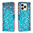 Coque Portefeuille Motif Fantaisie Livre Cuir Etui Clapet B01F pour Realme C53 India Cyan