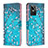 Coque Portefeuille Motif Fantaisie Livre Cuir Etui Clapet B01F pour Realme GT Neo3 5G Cyan