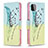 Coque Portefeuille Motif Fantaisie Livre Cuir Etui Clapet B01F pour Samsung Galaxy A22s 5G Pastel Vert