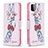 Coque Portefeuille Motif Fantaisie Livre Cuir Etui Clapet B01F pour Samsung Galaxy A22s 5G Rose