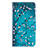 Coque Portefeuille Motif Fantaisie Livre Cuir Etui Clapet B01F pour Samsung Galaxy A40 Cyan