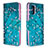 Coque Portefeuille Motif Fantaisie Livre Cuir Etui Clapet B01F pour Samsung Galaxy A41 Cyan