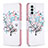 Coque Portefeuille Motif Fantaisie Livre Cuir Etui Clapet B01F pour Samsung Galaxy F23 5G Blanc