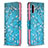 Coque Portefeuille Motif Fantaisie Livre Cuir Etui Clapet B01F pour Samsung Galaxy M02 Cyan