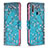 Coque Portefeuille Motif Fantaisie Livre Cuir Etui Clapet B01F pour Vivo Y12 Cyan