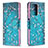 Coque Portefeuille Motif Fantaisie Livre Cuir Etui Clapet B01F pour Xiaomi Mi 11T 5G Cyan