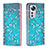 Coque Portefeuille Motif Fantaisie Livre Cuir Etui Clapet B01F pour Xiaomi Mi 12 Pro 5G Cyan