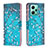 Coque Portefeuille Motif Fantaisie Livre Cuir Etui Clapet B01F pour Xiaomi Poco X5 5G Cyan