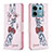 Coque Portefeuille Motif Fantaisie Livre Cuir Etui Clapet B01F pour Xiaomi Redmi Note 13 Pro 5G Rose