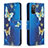 Coque Portefeuille Motif Fantaisie Livre Cuir Etui Clapet B03F pour Samsung Galaxy A02s Bleu Ciel