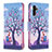 Coque Portefeuille Motif Fantaisie Livre Cuir Etui Clapet B03F pour Samsung Galaxy A04s Violet Clair