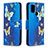 Coque Portefeuille Motif Fantaisie Livre Cuir Etui Clapet B03F pour Samsung Galaxy A21s Bleu Ciel