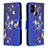 Coque Portefeuille Motif Fantaisie Livre Cuir Etui Clapet B03F pour Samsung Galaxy A21s Bleu Royal