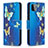 Coque Portefeuille Motif Fantaisie Livre Cuir Etui Clapet B03F pour Samsung Galaxy A22s 5G Bleu Ciel