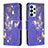 Coque Portefeuille Motif Fantaisie Livre Cuir Etui Clapet B03F pour Samsung Galaxy A23 4G Bleu Royal