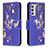 Coque Portefeuille Motif Fantaisie Livre Cuir Etui Clapet B03F pour Samsung Galaxy A24 4G Bleu Royal