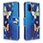 Coque Portefeuille Motif Fantaisie Livre Cuir Etui Clapet B03F pour Samsung Galaxy A51 5G Bleu Ciel