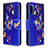 Coque Portefeuille Motif Fantaisie Livre Cuir Etui Clapet B03F pour Samsung Galaxy A70E Bleu Royal