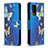 Coque Portefeuille Motif Fantaisie Livre Cuir Etui Clapet B03F pour Samsung Galaxy A72 4G Bleu Ciel