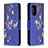 Coque Portefeuille Motif Fantaisie Livre Cuir Etui Clapet B03F pour Samsung Galaxy A72 4G Bleu Royal