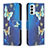 Coque Portefeuille Motif Fantaisie Livre Cuir Etui Clapet B03F pour Samsung Galaxy F23 5G Bleu Ciel