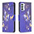 Coque Portefeuille Motif Fantaisie Livre Cuir Etui Clapet B03F pour Samsung Galaxy F23 5G Bleu Royal