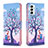 Coque Portefeuille Motif Fantaisie Livre Cuir Etui Clapet B03F pour Samsung Galaxy F23 5G Violet Clair