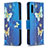 Coque Portefeuille Motif Fantaisie Livre Cuir Etui Clapet B03F pour Samsung Galaxy M02 Bleu Ciel