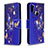 Coque Portefeuille Motif Fantaisie Livre Cuir Etui Clapet B03F pour Samsung Galaxy M11 Bleu Royal