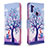 Coque Portefeuille Motif Fantaisie Livre Cuir Etui Clapet B03F pour Samsung Galaxy M11 Violet Clair