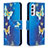 Coque Portefeuille Motif Fantaisie Livre Cuir Etui Clapet B03F pour Samsung Galaxy M34 5G Bleu Ciel