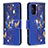 Coque Portefeuille Motif Fantaisie Livre Cuir Etui Clapet B03F pour Samsung Galaxy Note 20 5G Bleu Royal