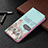 Coque Portefeuille Motif Fantaisie Livre Cuir Etui Clapet B03F pour Samsung Galaxy S21 5G Cyan